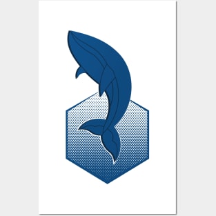 Whale in the Deep Blue Sea Posters and Art